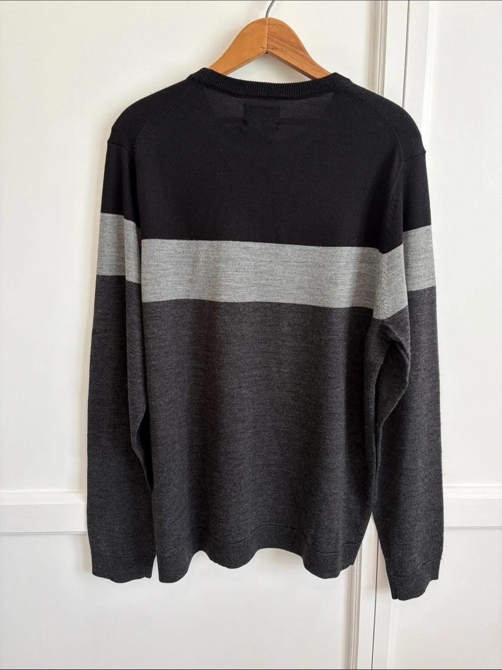 Apt. 9 Men's Merino Wool Blend Crewneck Colorblock Sweater Lg NWT